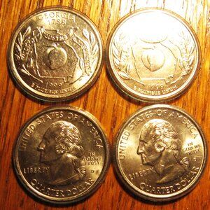 4 State of Georgia Uncirculated Statehood Quarters